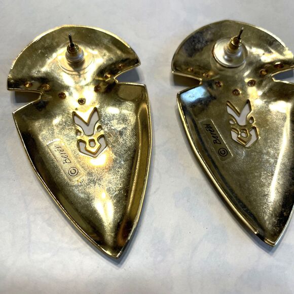 Vintage Designer Signed Berebi Earrings Bold Large Statement Chunky 80s - Picture 5 of 10